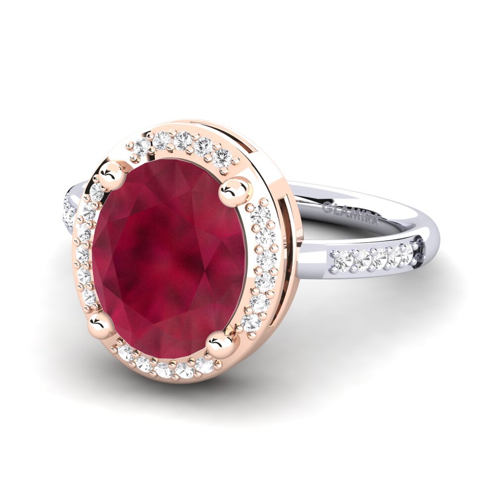 14k White & Rose Gold Ruby Engagement Ring Jolecia