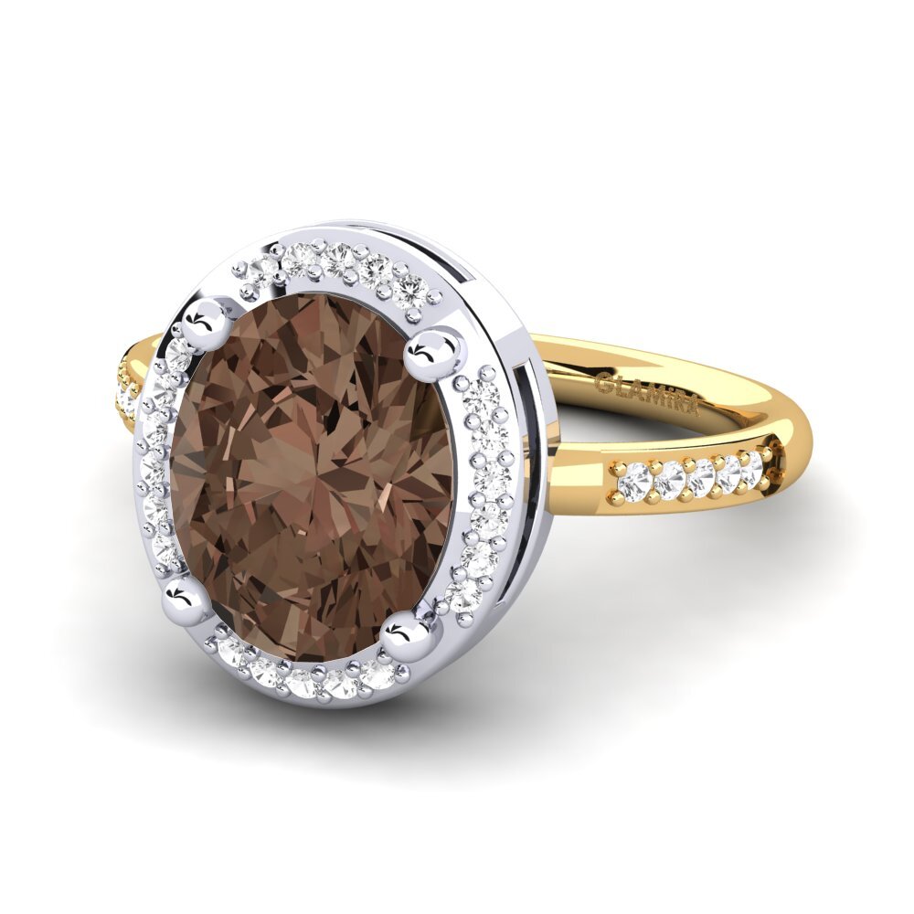 18k Oro Amarillo/Blanco Anillo de compromiso Jolecia