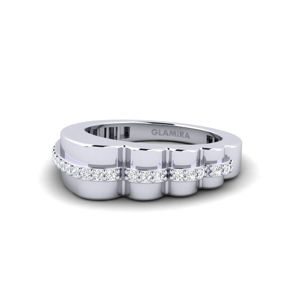 14k Oro Blanco Anillo meñique Jolin
