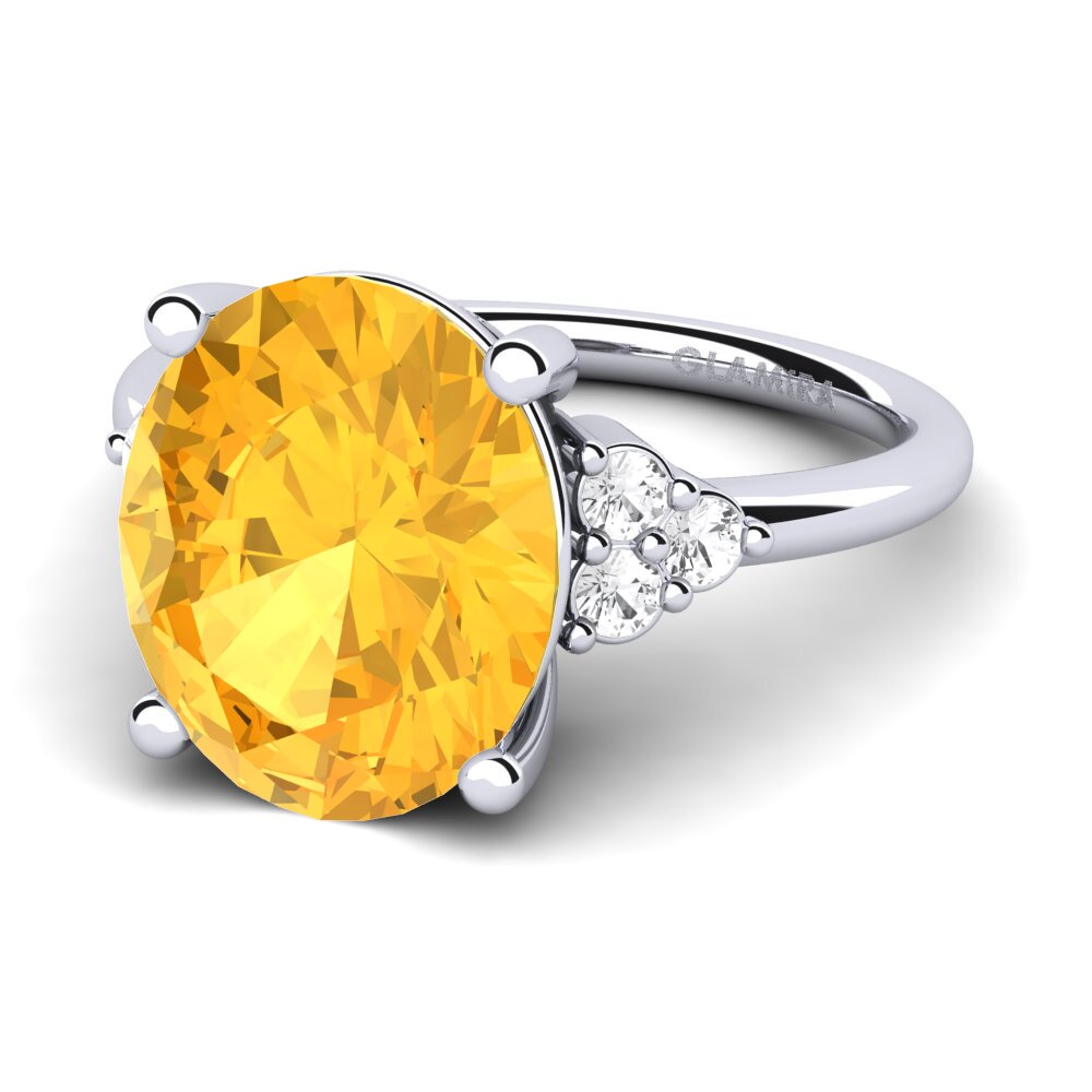 White Silver Citrine Ring Jomairys