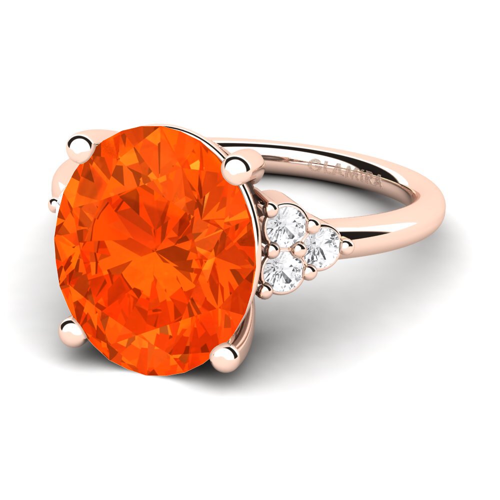 9k Rose Gold Fire-Opal Ring Jomairys