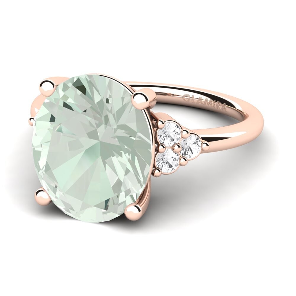 9k Rose Gold Green Amethyst Ring Jomairys