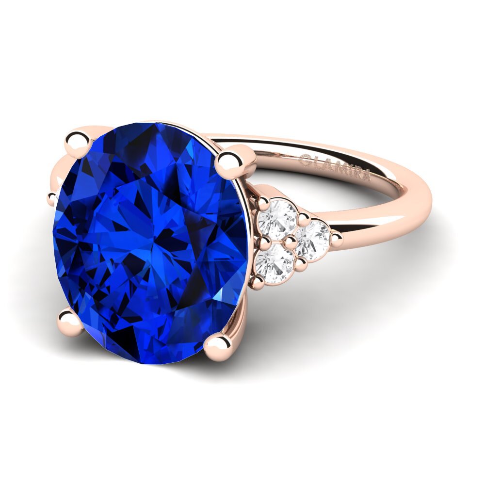 9k Rose Gold Sapphire (Lab Created) Ring Jomairys