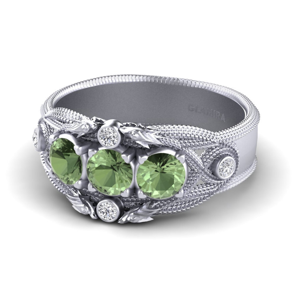 Green Sapphire Engagement Ring Jon