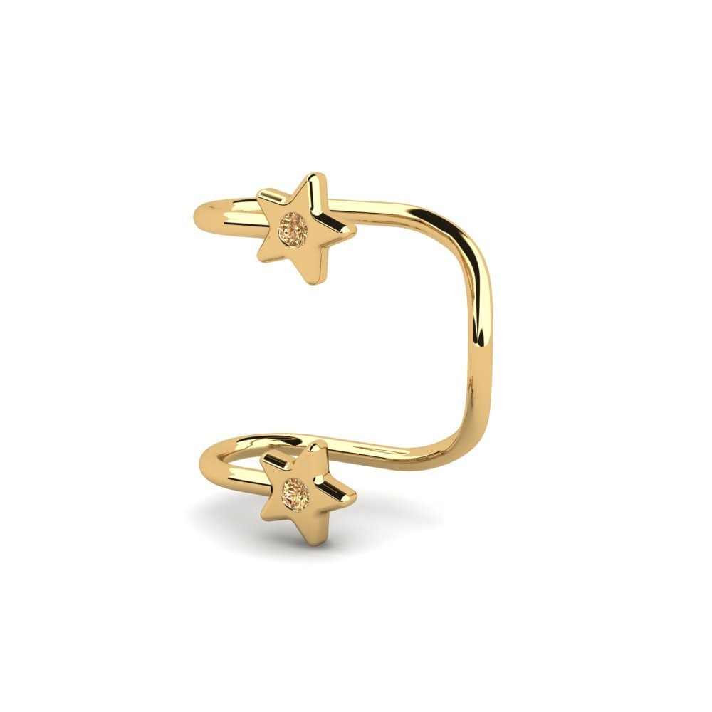 14ct Yellow Gold Brown Diamond Women's Earring Jonelee