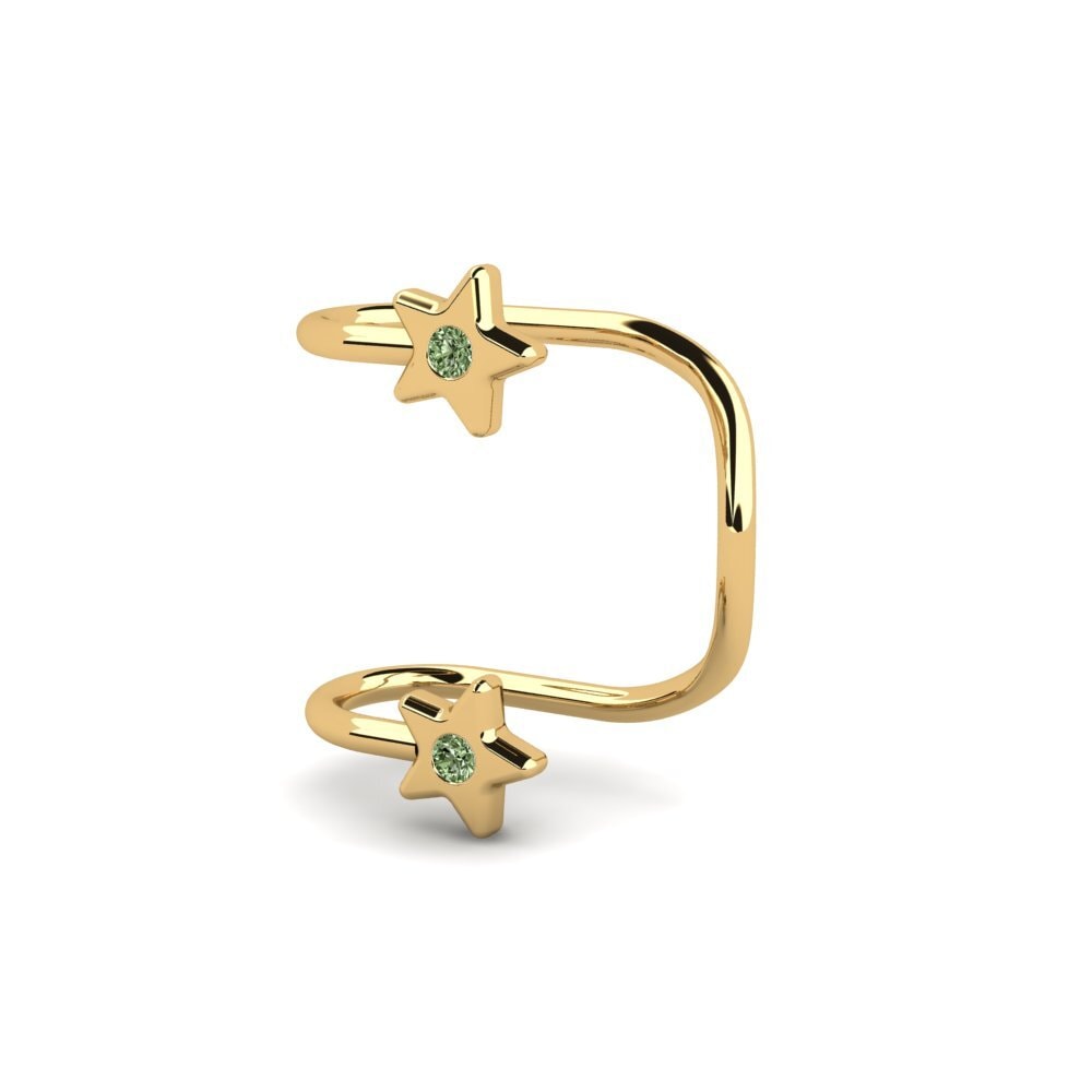 14ct Yellow Gold Green Diamond Women's Earring Jonelee
