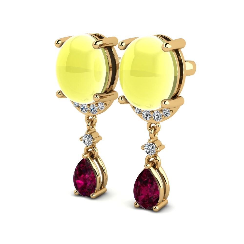Cabochon Lemon Topaz Women's Earring Jonita