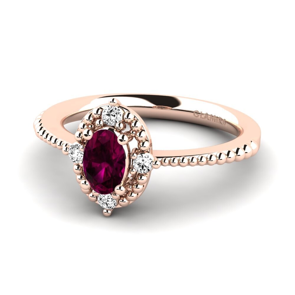 Granate Rhodolite Anillo de compromiso Jonquil