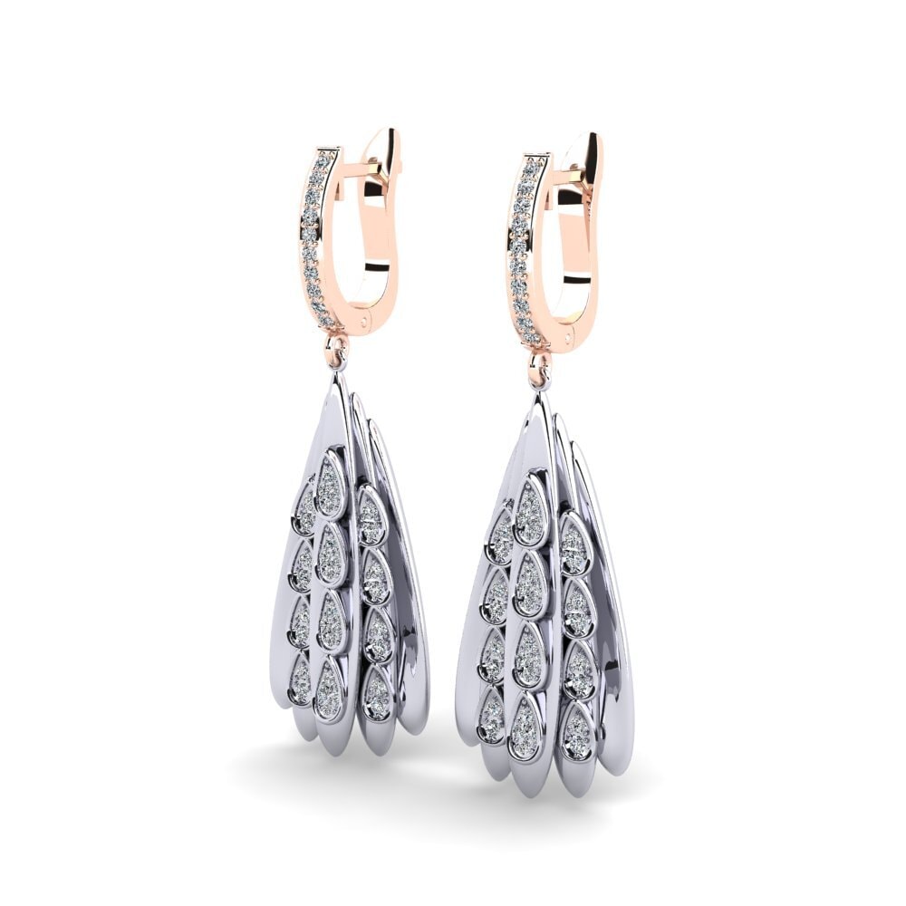 14k White & Rose Gold Women's Earring Jordon