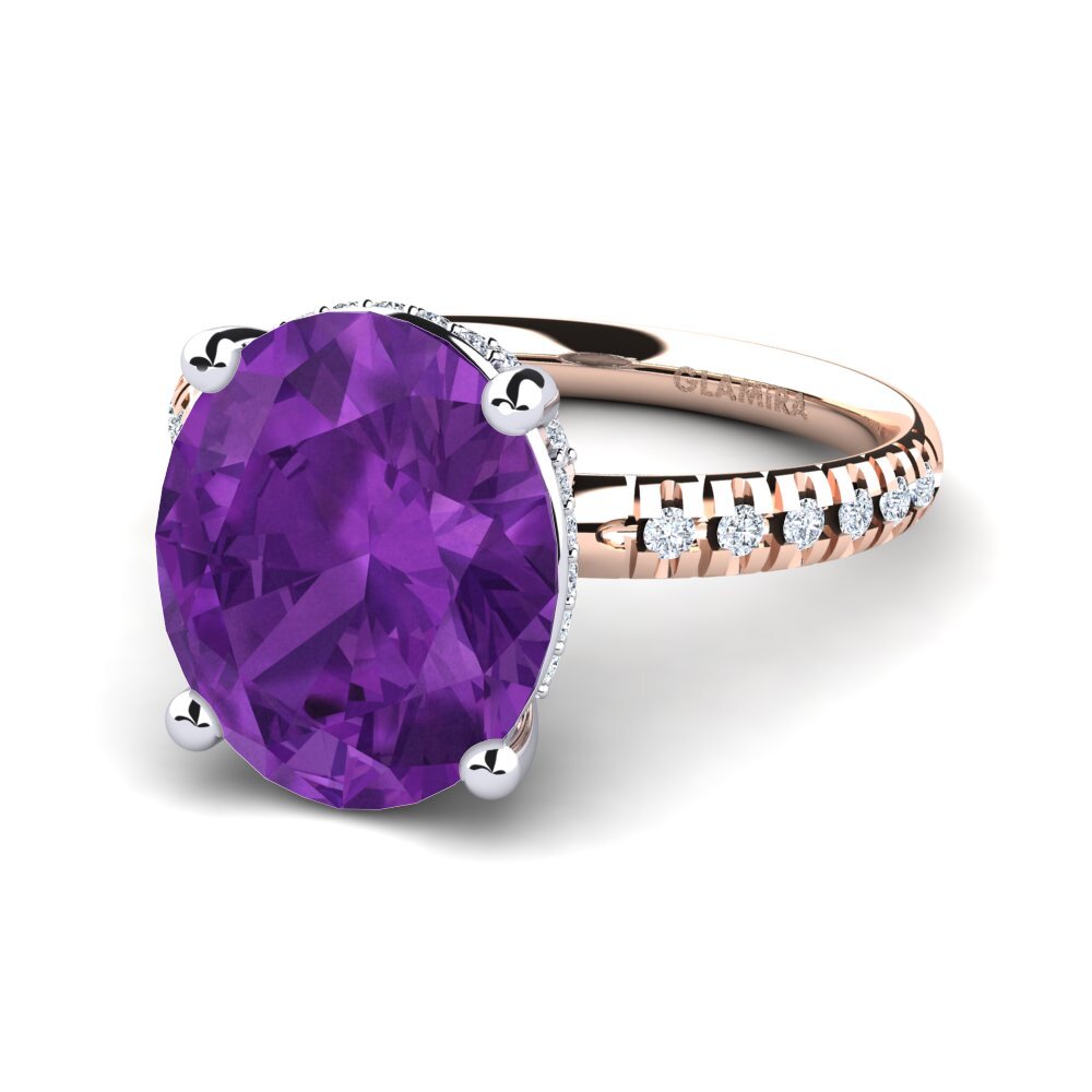 14k Rose & White Gold Amethyst Ring Josafina