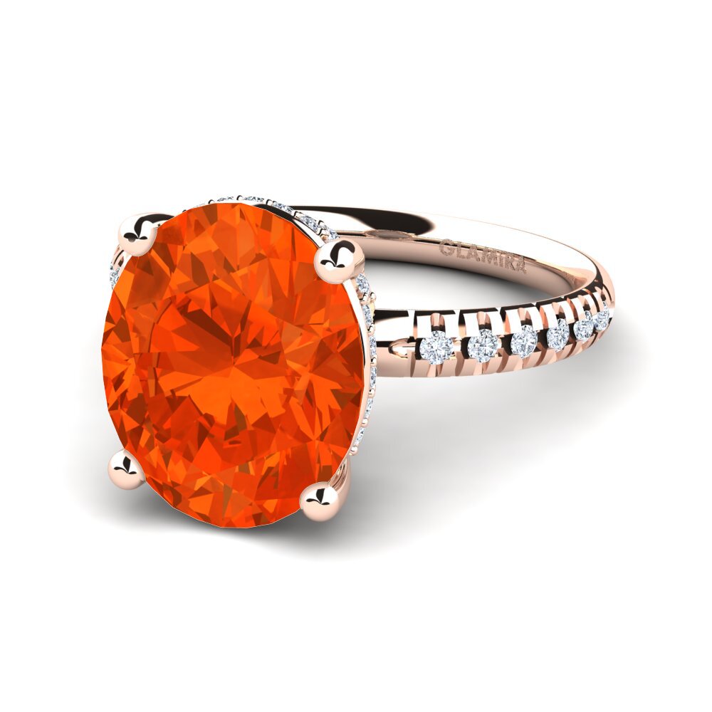 9k Rose Gold Fire-Opal Ring Josafina