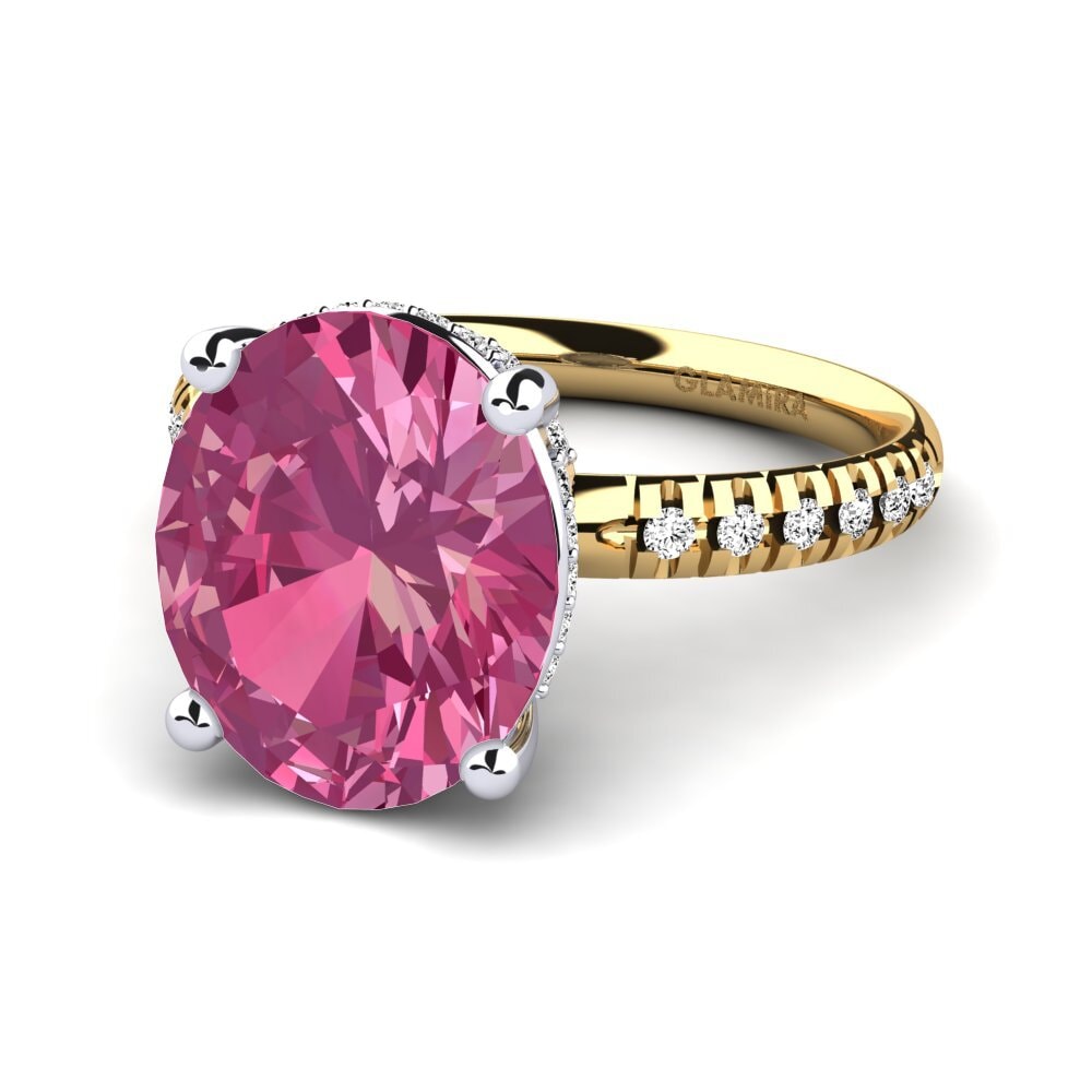 14ct Yellow / White Gold Pink Tourmaline Ring Josafina