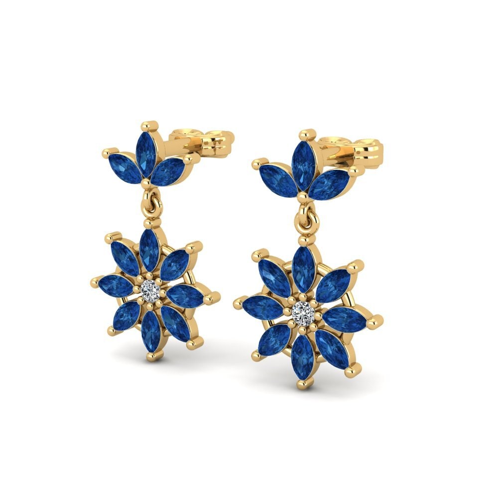 Marquesa Circonita Azul Oscuro Pendiente de mujer Josefo