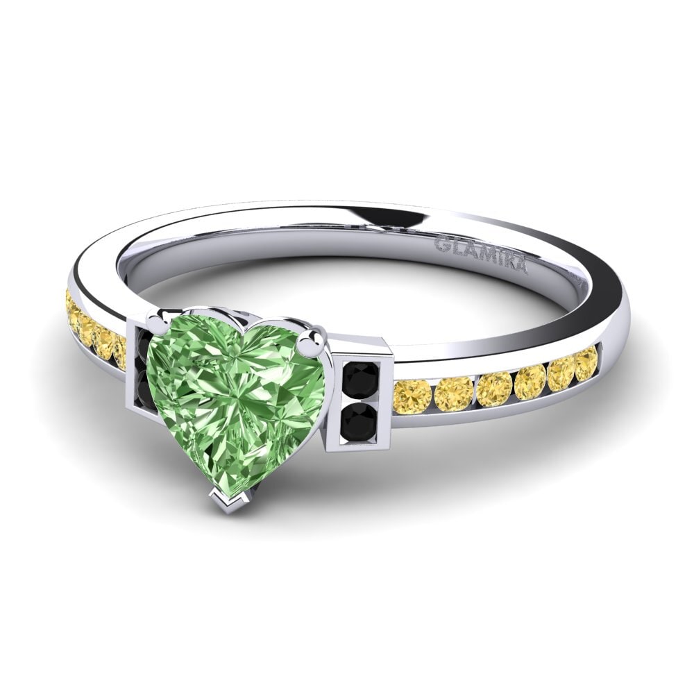 18k Oro Blanco Anillo de compromiso Josephine