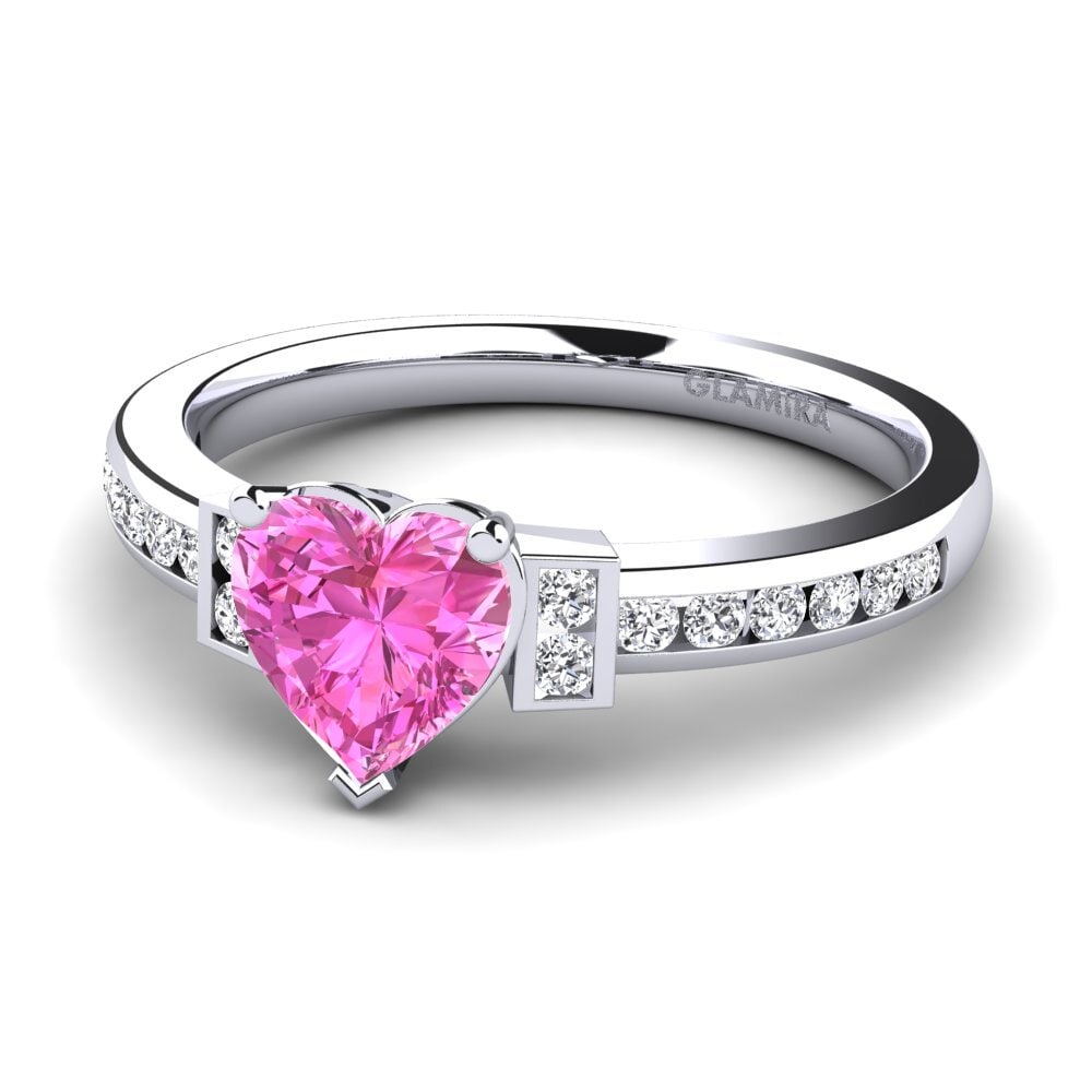 9ct White Gold Pink Topaz Engagement Ring Josephine