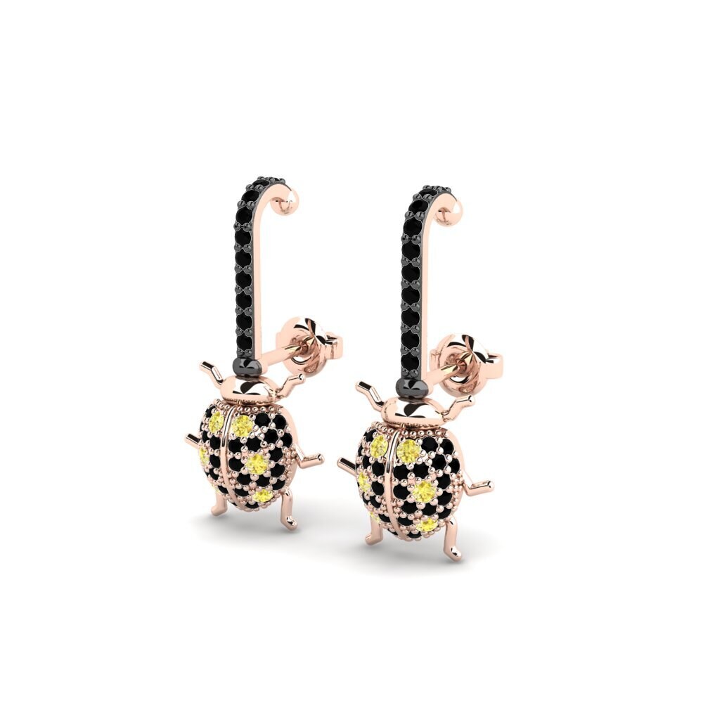 Saphir Jaune Boucle d'oreille femme Jotunheimen
