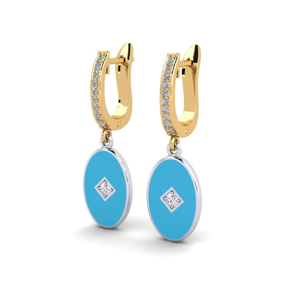 14ct Yellow & White Gold Women's Earring Jourerr