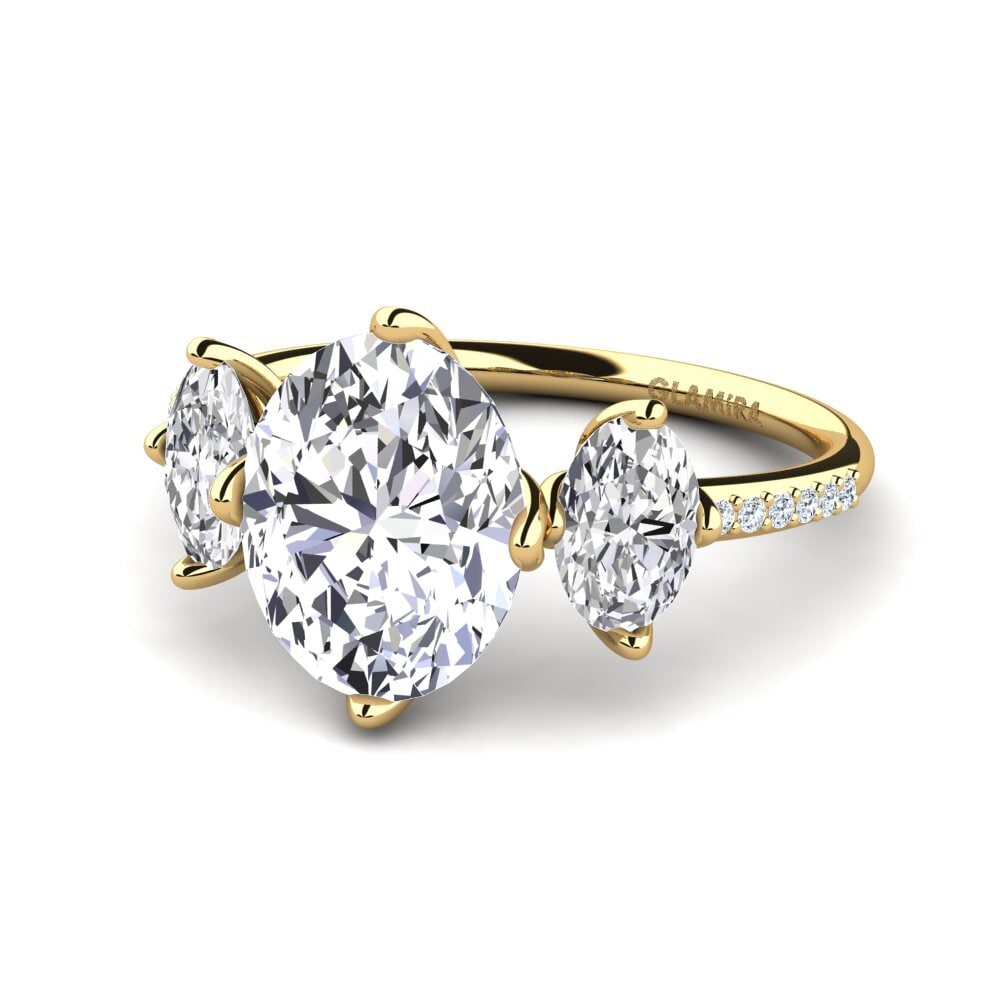 14k Oro Amarillo Anillo de compromiso Jovelle