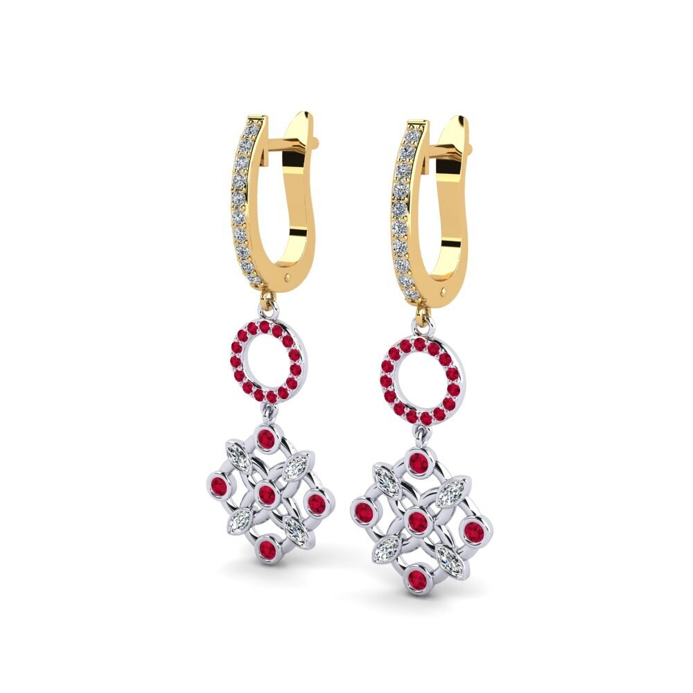 Đá Ruby / Hồng Ngọc Bông tai nữ Jubilation