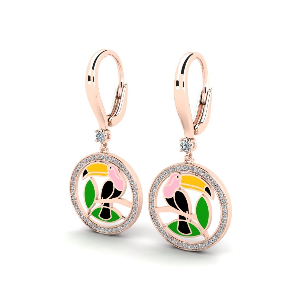 14k Oro Rosa Pendiente de mujer Judo