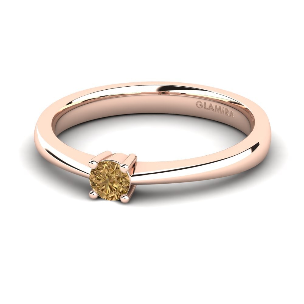 14k Oro Rosa Diamante café Anillo de compromiso Julia
