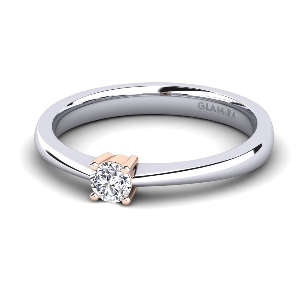 18ct White & Rose Gold Engagement Ring Julia