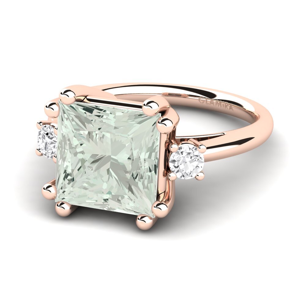 9k Rose Gold Green Amethyst Ring Julisha