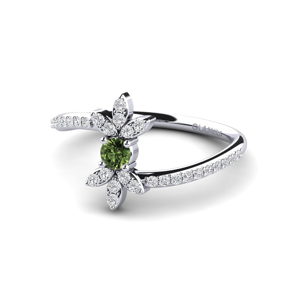 Safira Verde Anel Jumelage