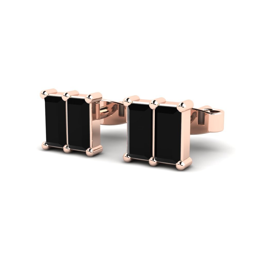 14ct Rose Gold Black Sapphire Women's Earring Jung