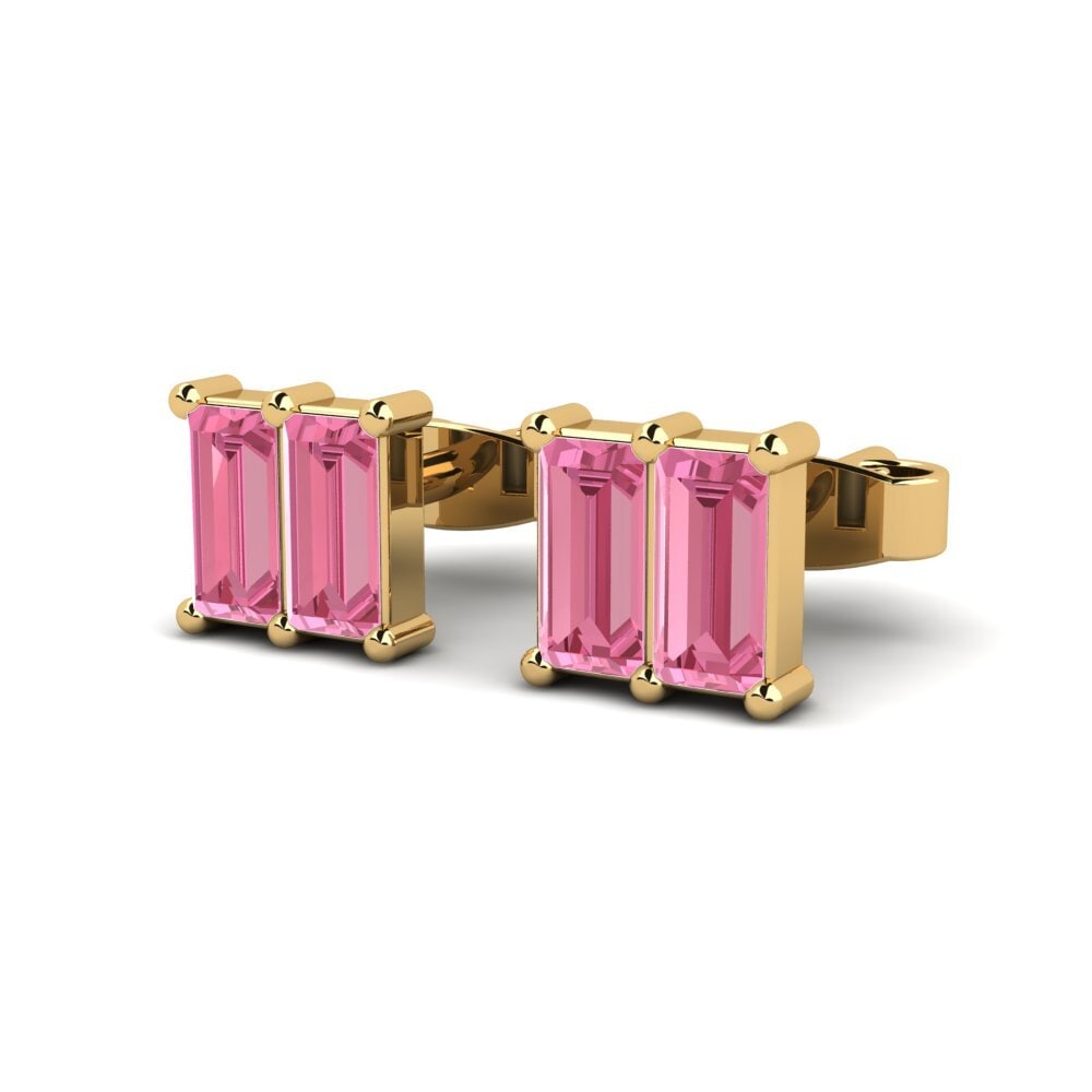 Baguette Zafiro Rosado Pendiente de mujer Jung