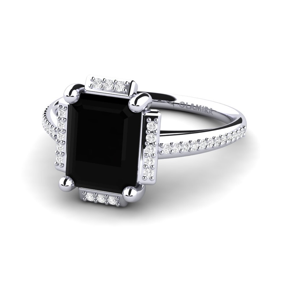 Black Sapphire Engagement Ring Juniper