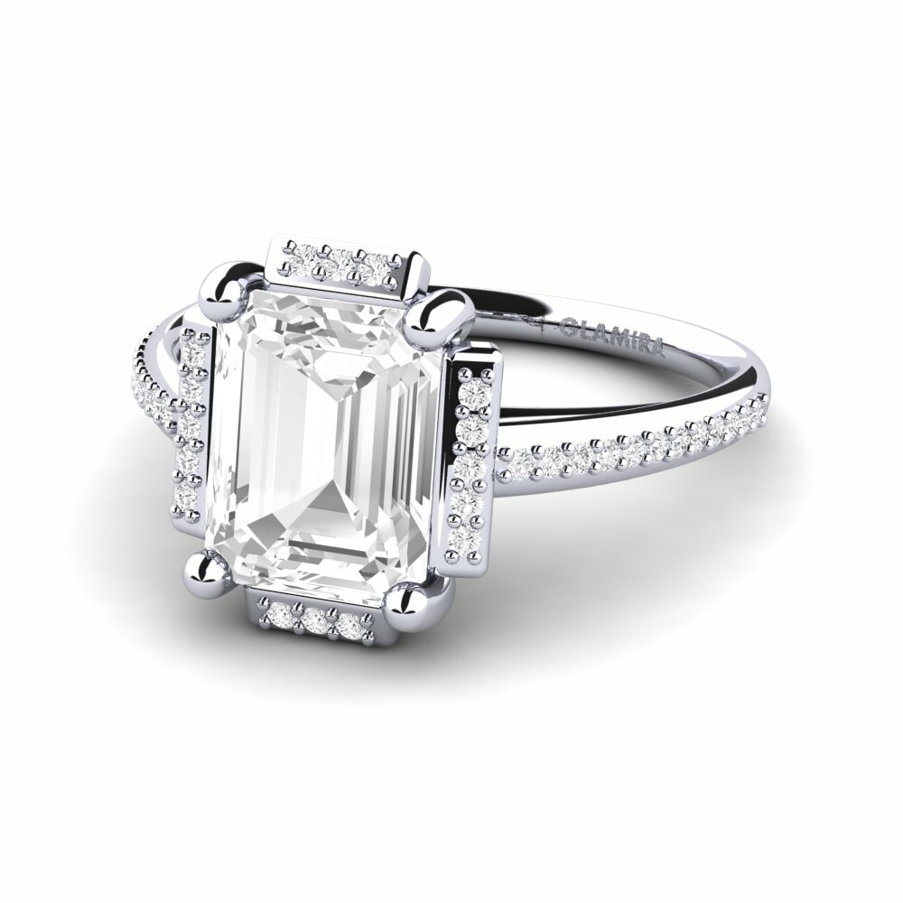 White sapphire Engagement Ring Juniper