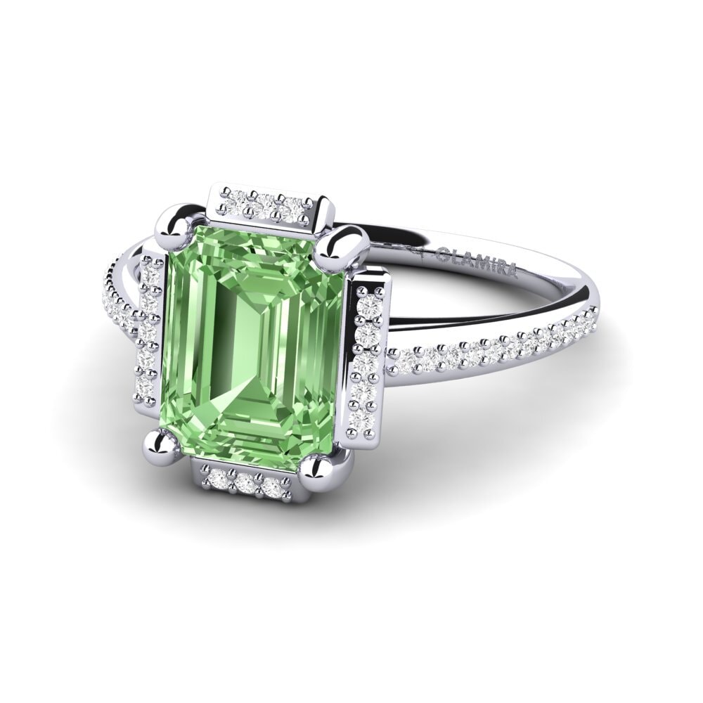Green Diamond Engagement Ring Juniper