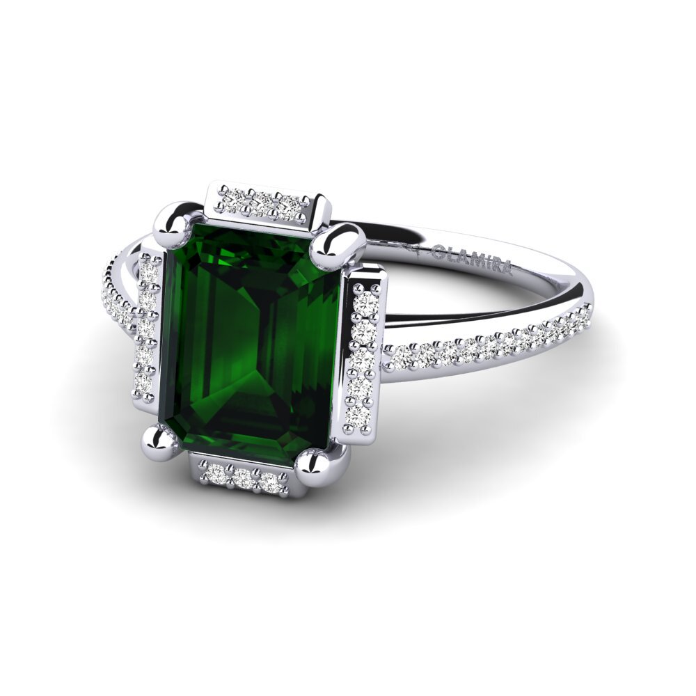 Green Tourmaline Engagement Ring Juniper