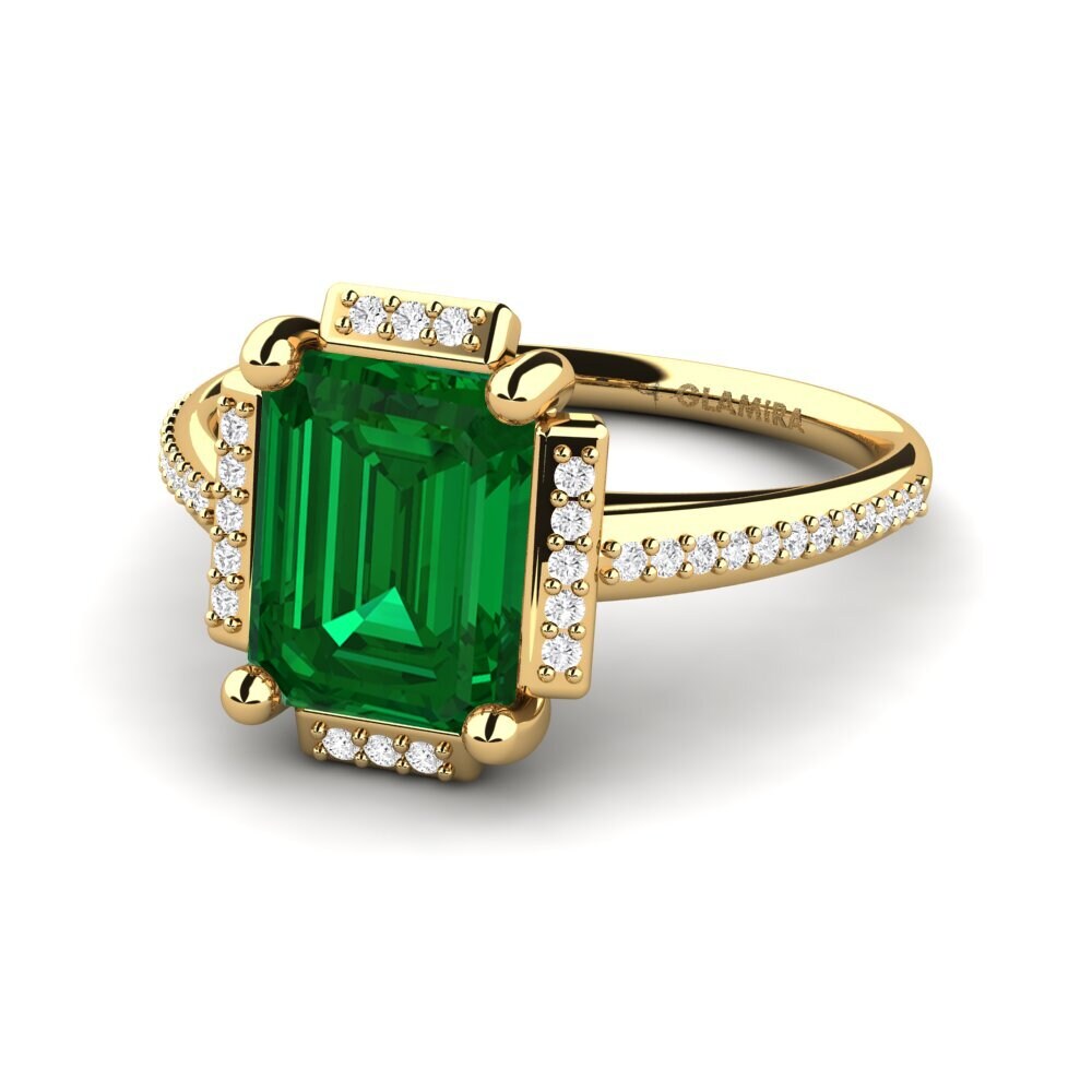 9k Oro Amarillo Anillo de compromiso Juniper