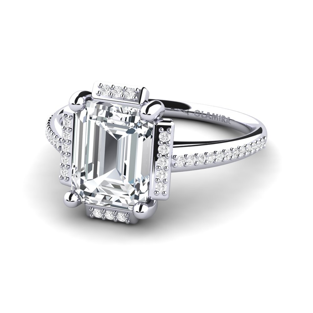 White Zircon Engagement Ring Juniper