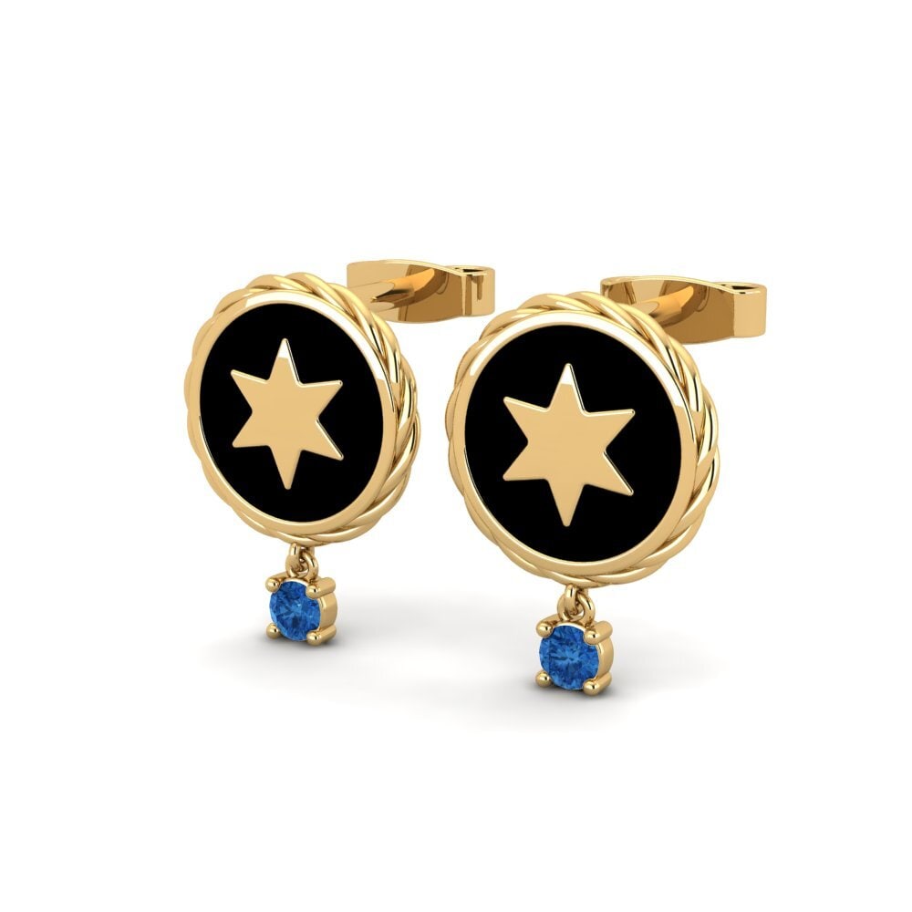 Donker Blauwe Zirkoon Dames Oorbellen Jurian