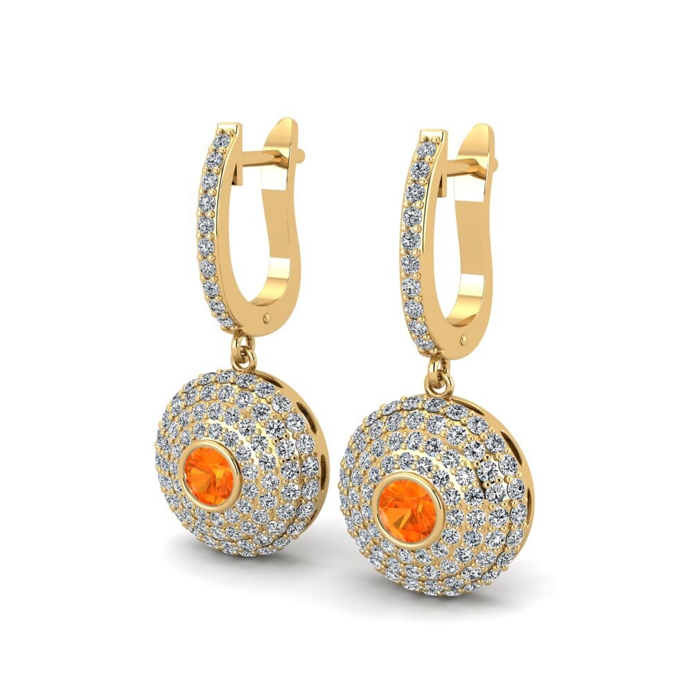 Orangefarbener Saphir Damen ohrring Juvela