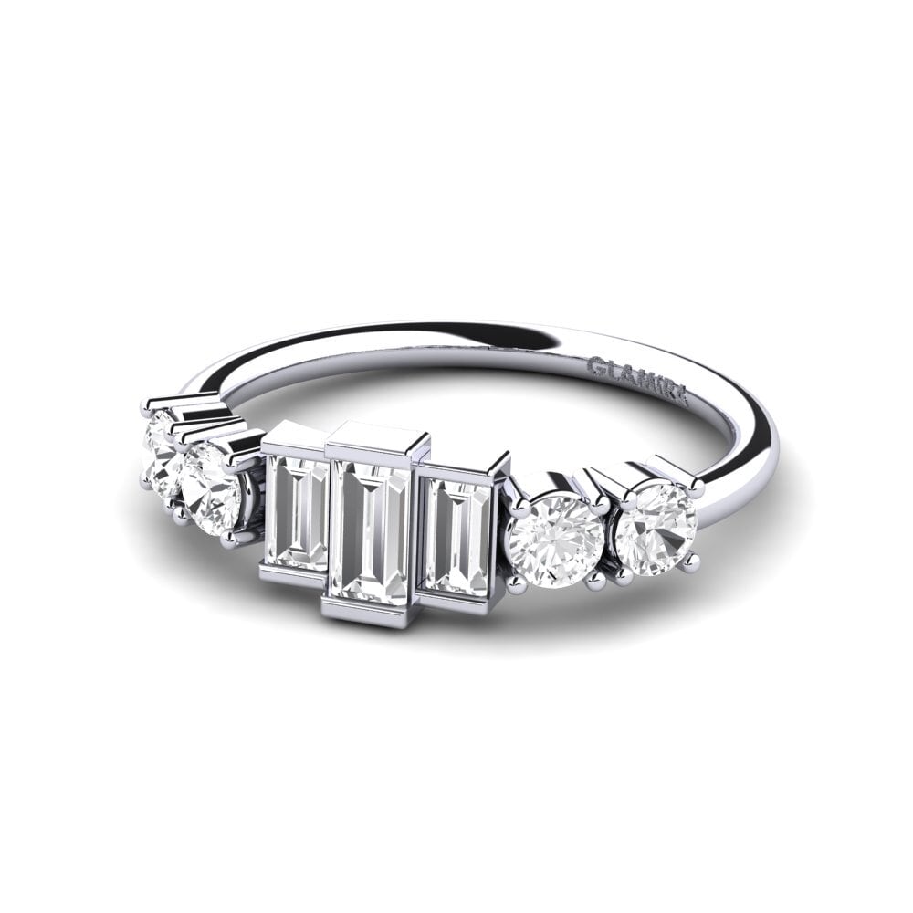 Zafiro blanco Anillo de compromiso Kaffir