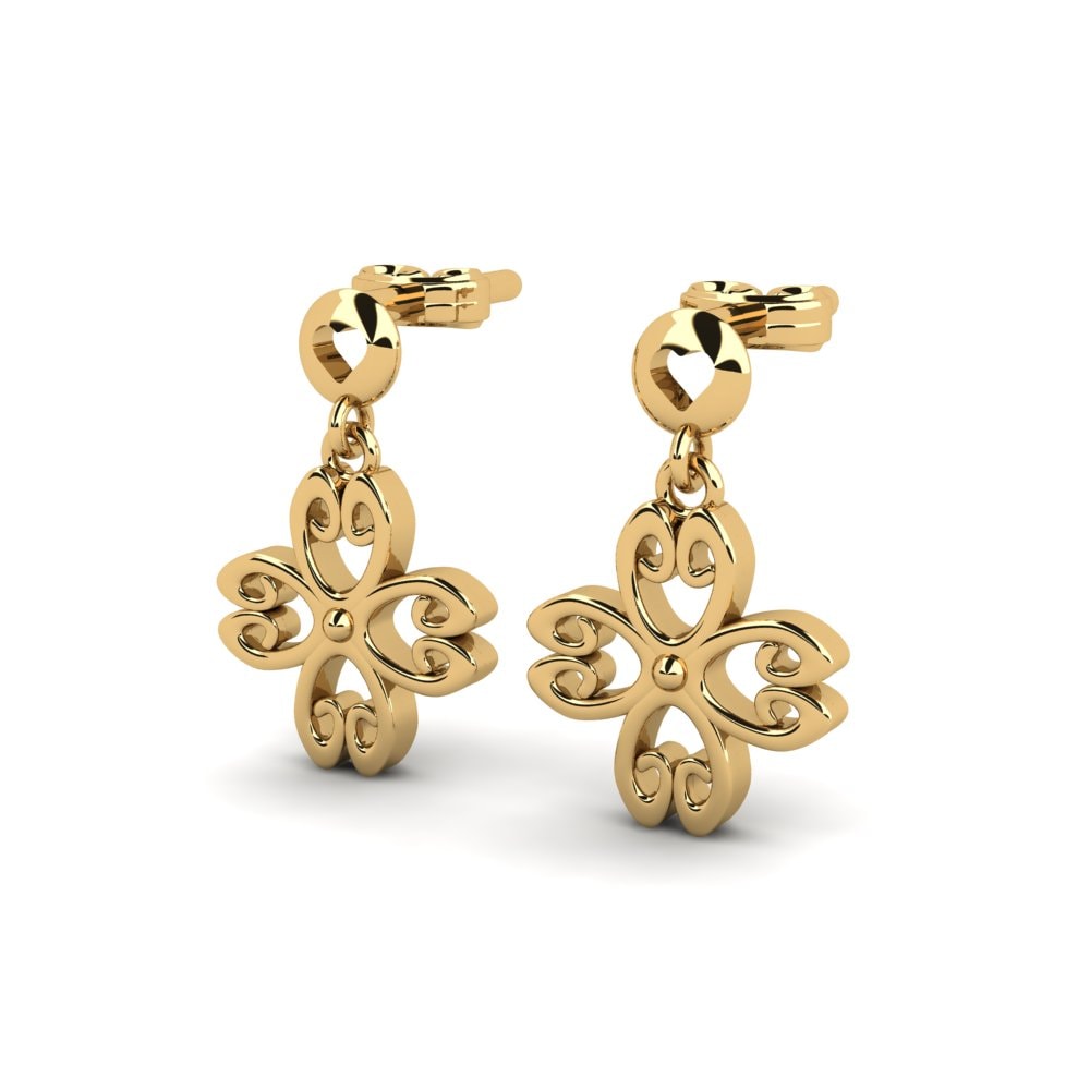 9k Oro Amarillo Pendientes Kaila