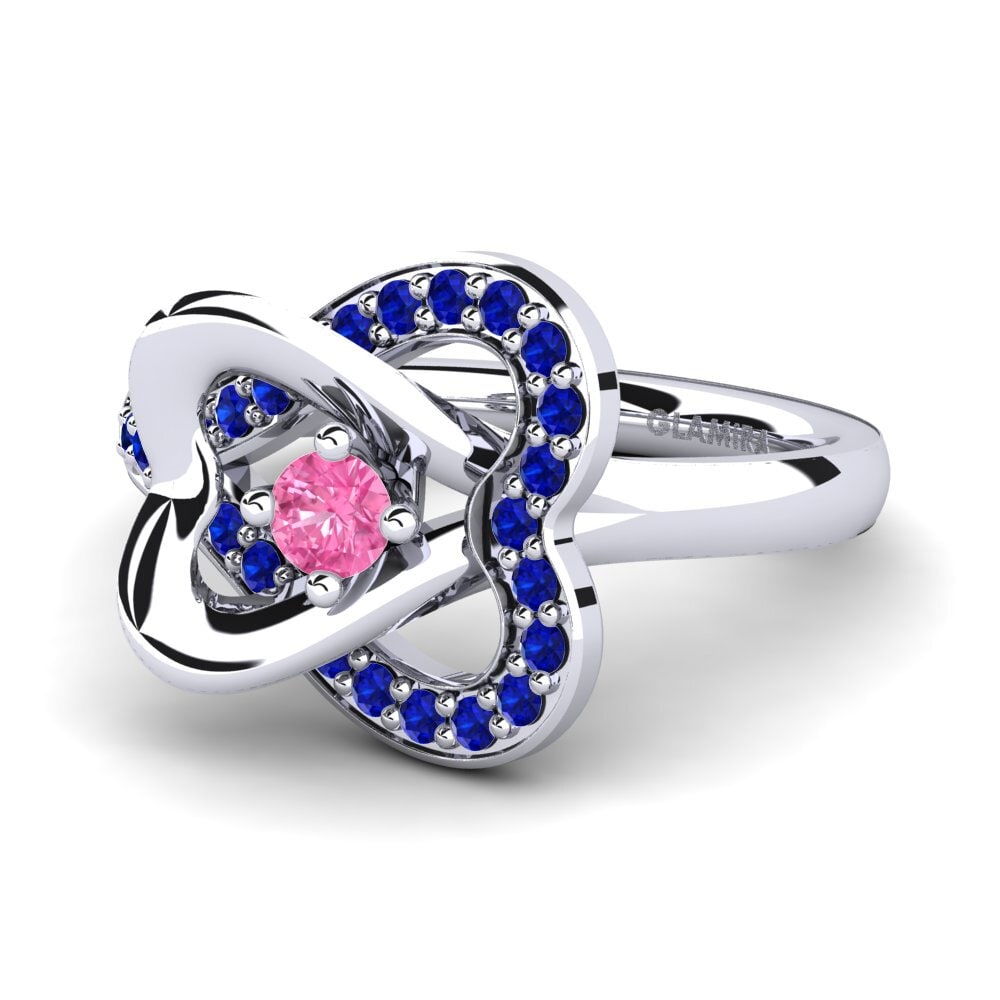 18ct White Gold Pink Sapphire Engagement Ring Kailyn 0.1 crt