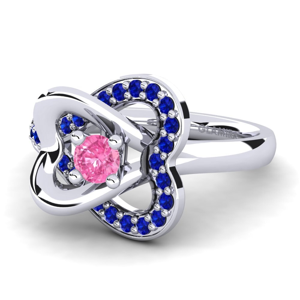 18ct White Gold Pink Sapphire Engagement Ring Kailyn 0.16 crt