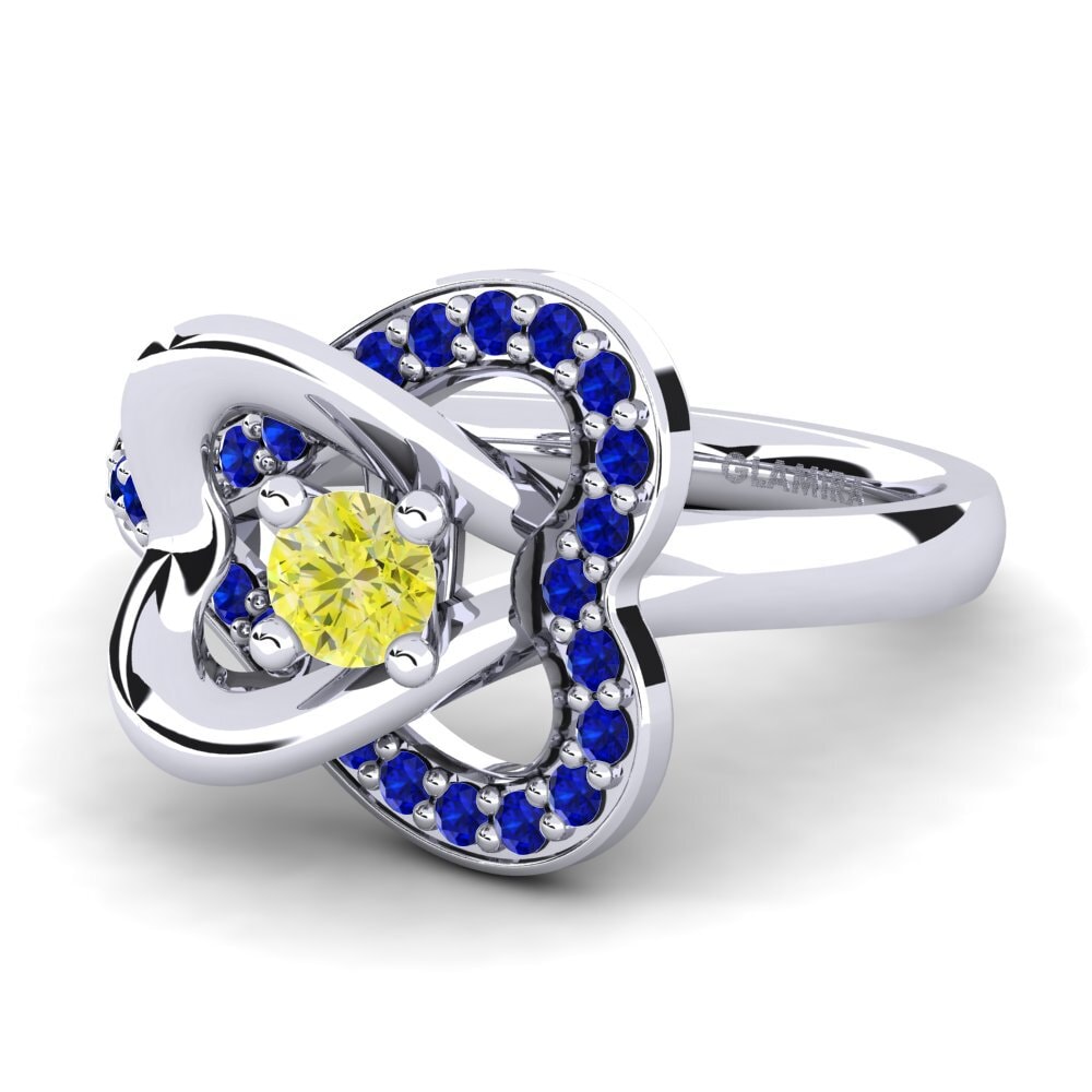 9ct White Gold Yellow Diamond Engagement Ring Kailyn 0.16 crt