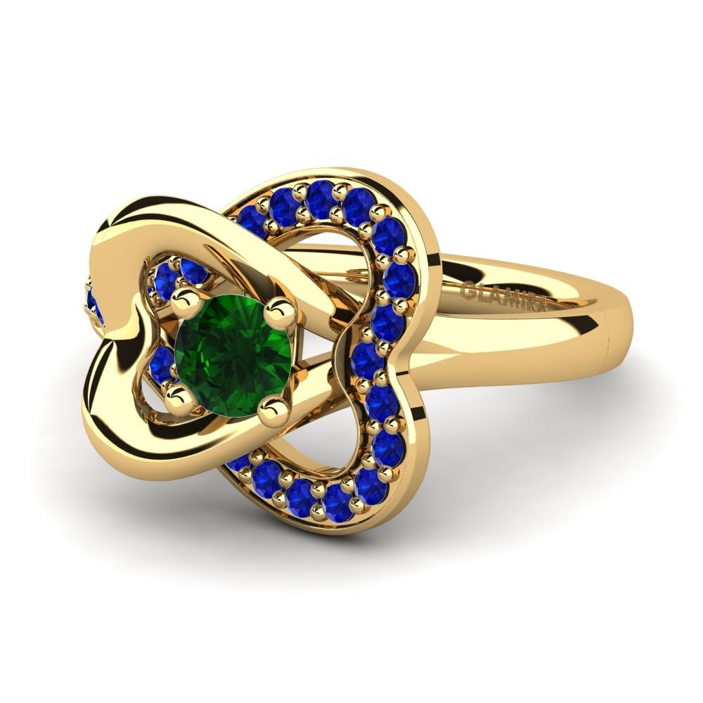 14ct Yellow Gold Green Tourmaline Engagement Ring Kailyn 0.25 crt