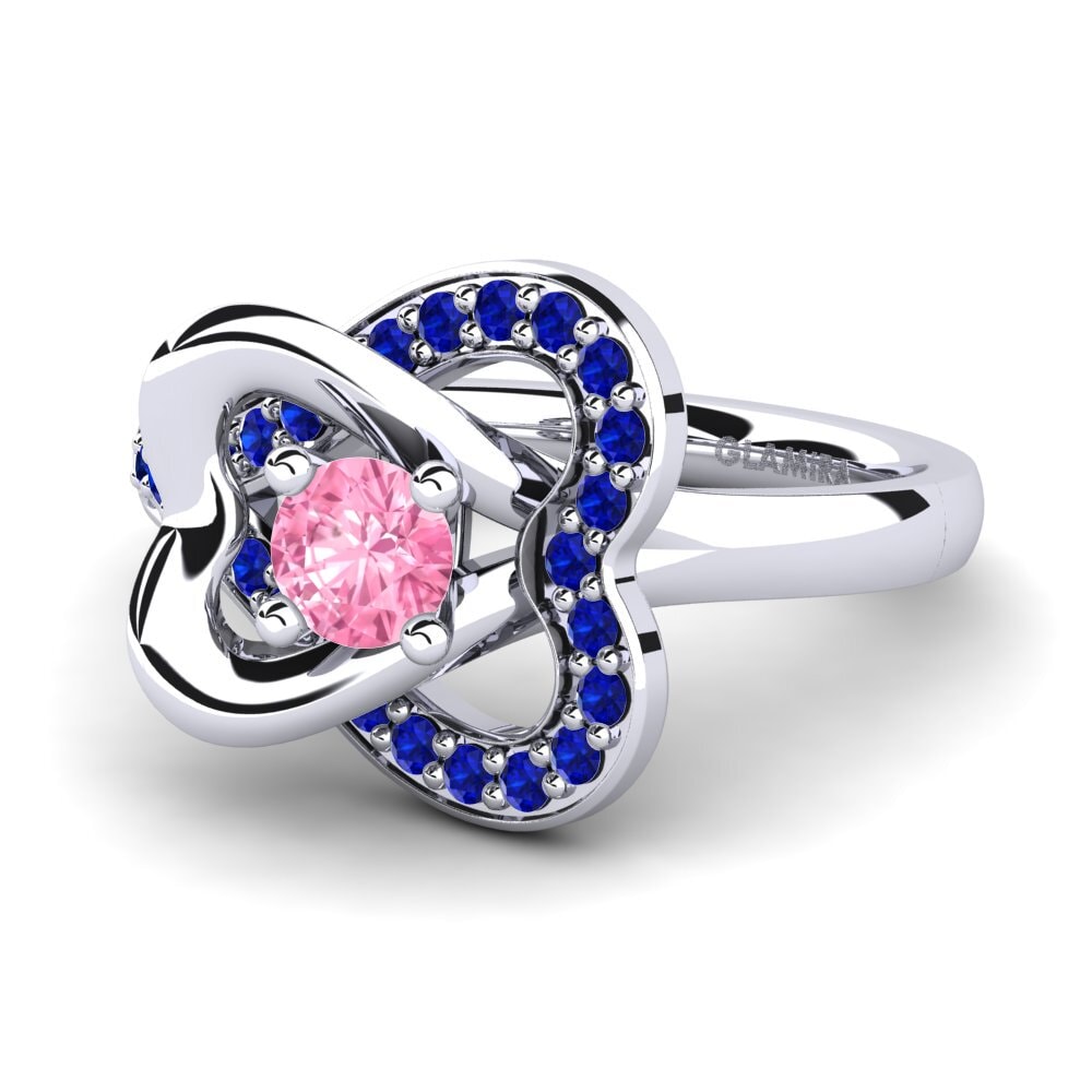18ct White Gold Pink Sapphire Engagement Ring Kailyn 0.25 crt