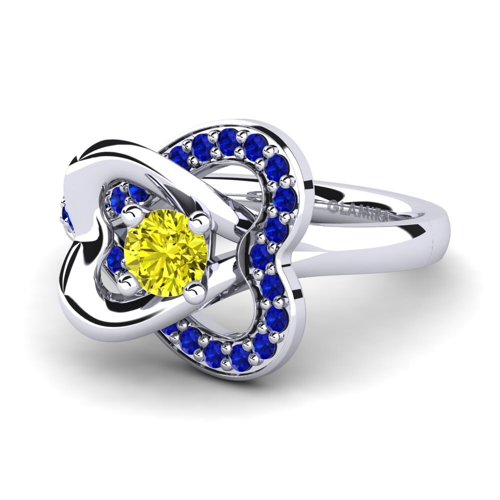 9ct White Gold Yellow Diamond Engagement Ring Kailyn 0.25 crt