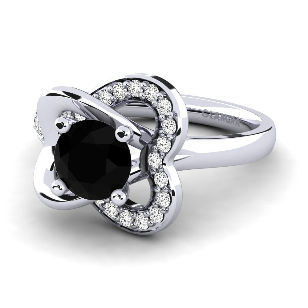 Ónix Negro Anillo de compromiso Kailyn 0.8 crt