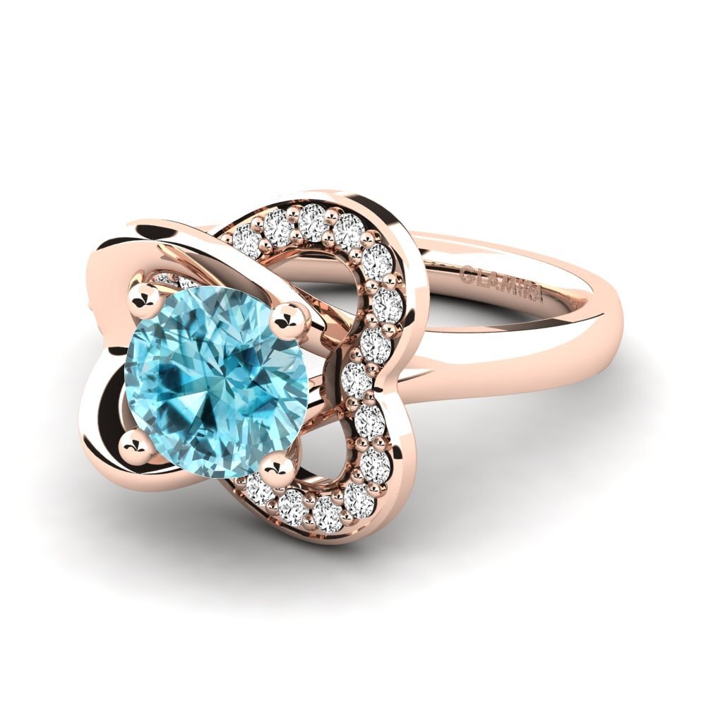 Blue Zircon Engagement Ring Kailyn 1.0 crt