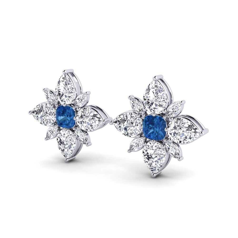Kussen Donker Blauwe Zirkoon Dames Oorbellen Kaley