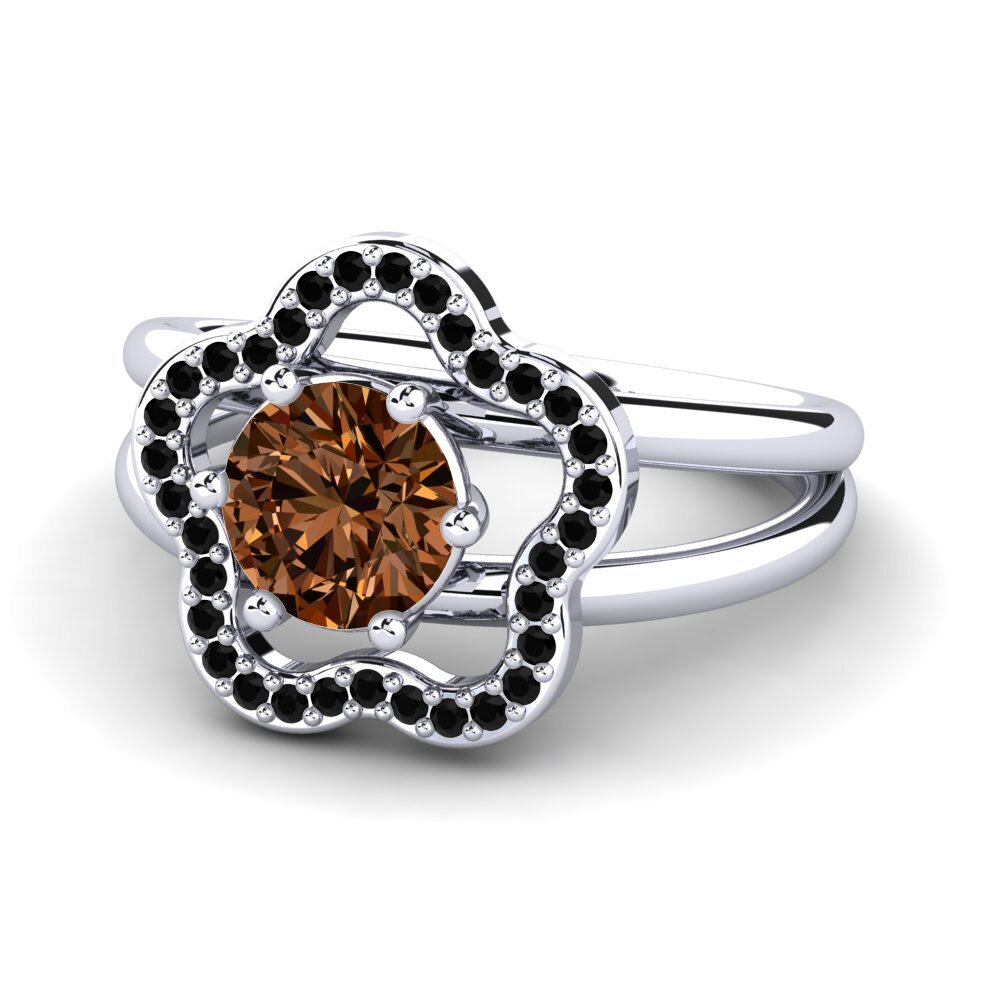950 Platinum Brown Diamond Ring Kalidah